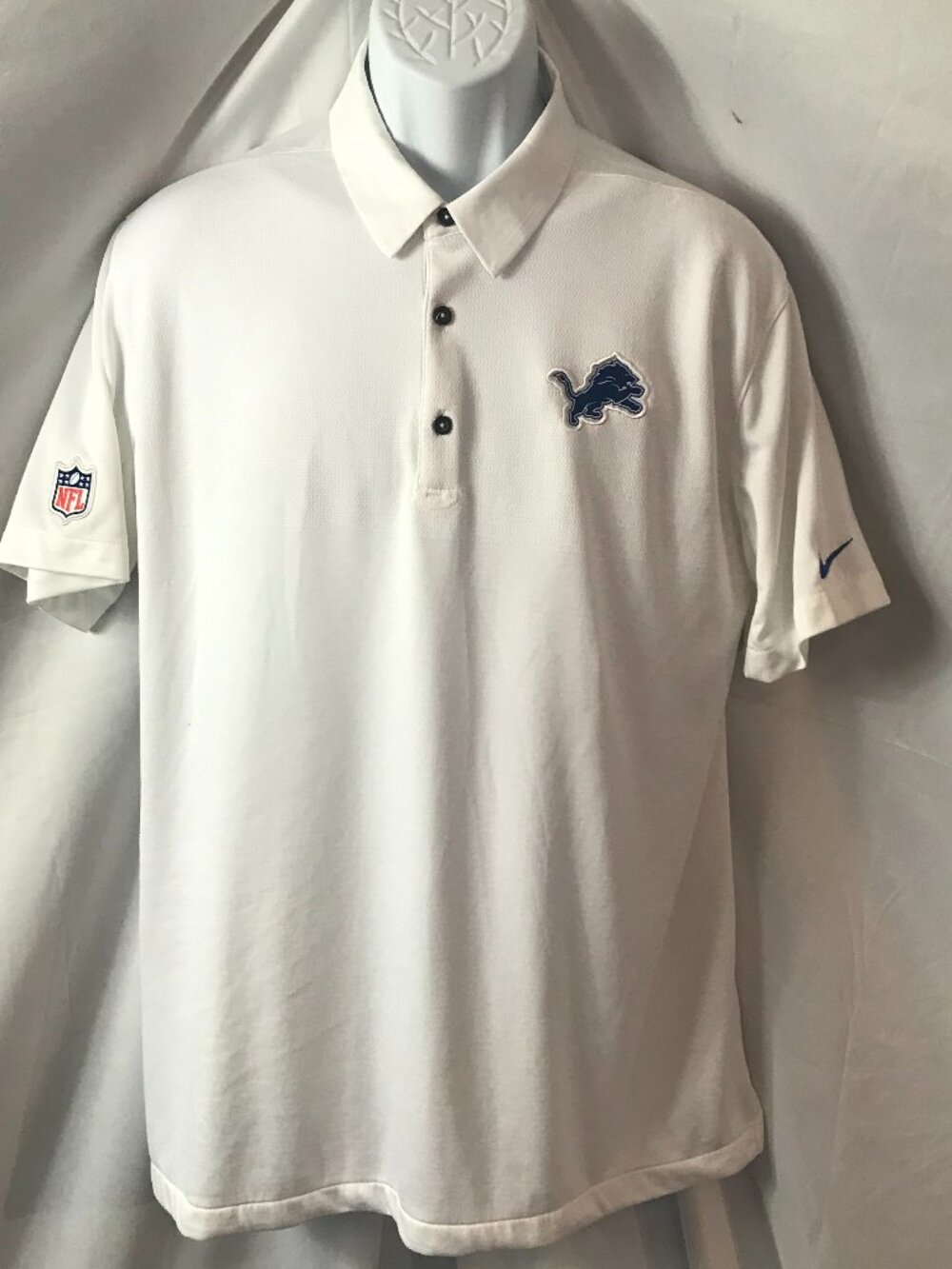 Nike Detroit Lions NFL Activewear Athletic Sport Cut Polo Shirt